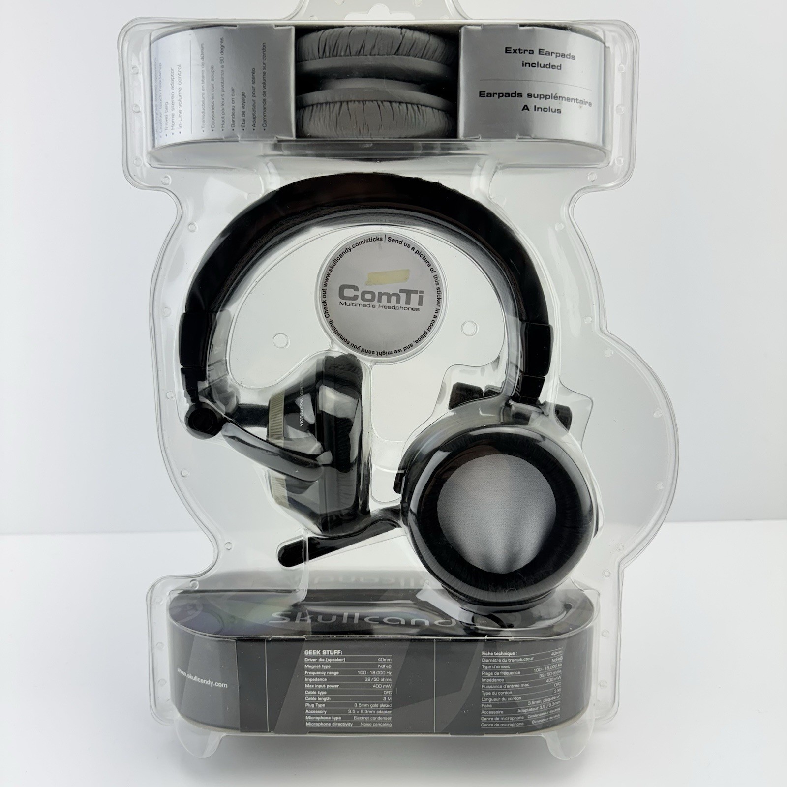 Skullcandy Ti Headphones 40mm ComTi Titanium Multimedia SC-ComTi SEALED Rare