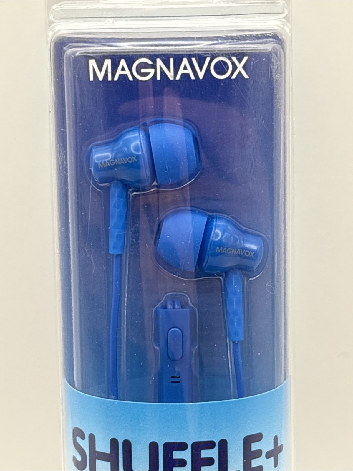 Magnavox Shuffle + In Ear Headphones w/ Handsfree Mic & Music Control – Blue