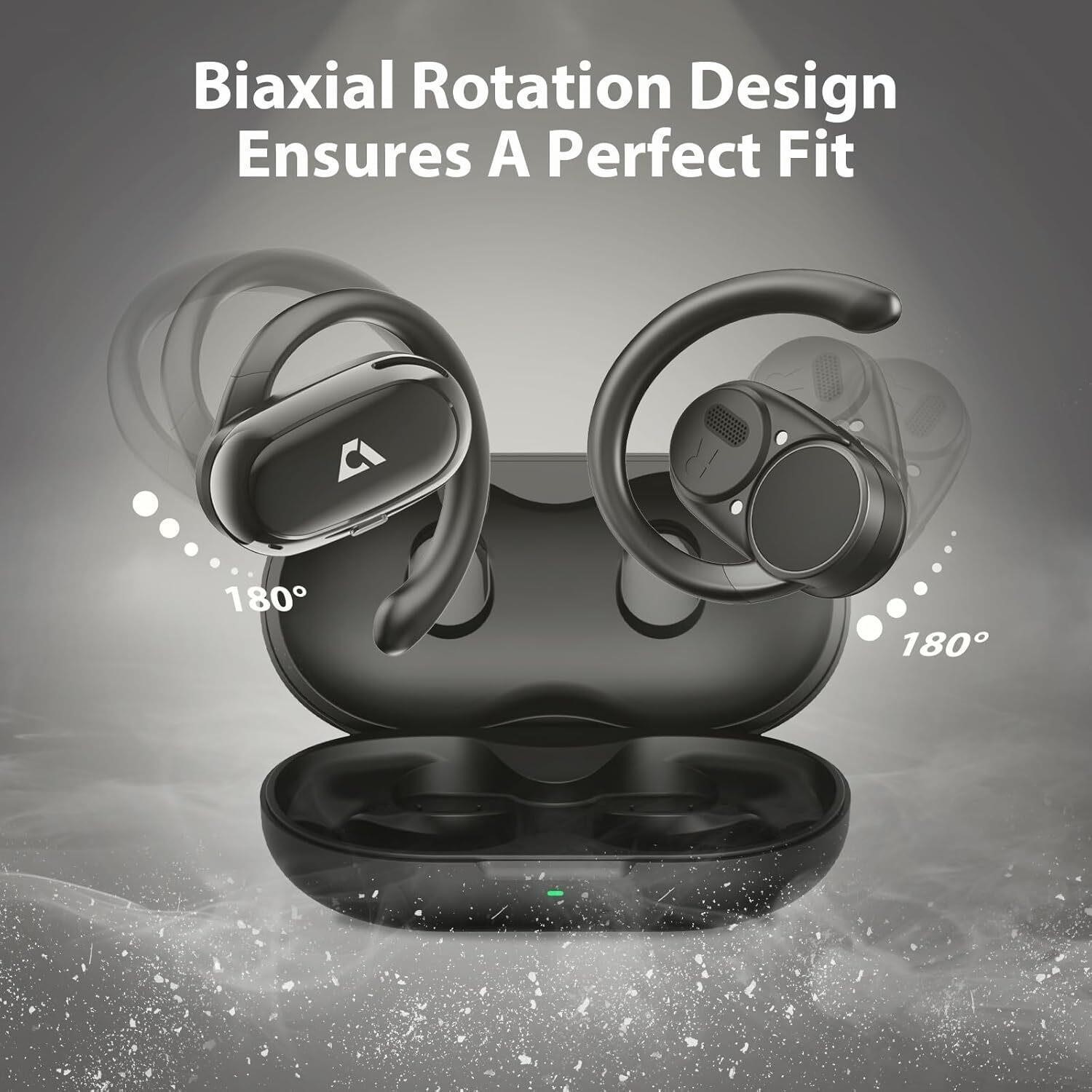 1Mii E35 Open Ear Headphones, Wireless Sports Earbuds 60 Hours Long Playtime
