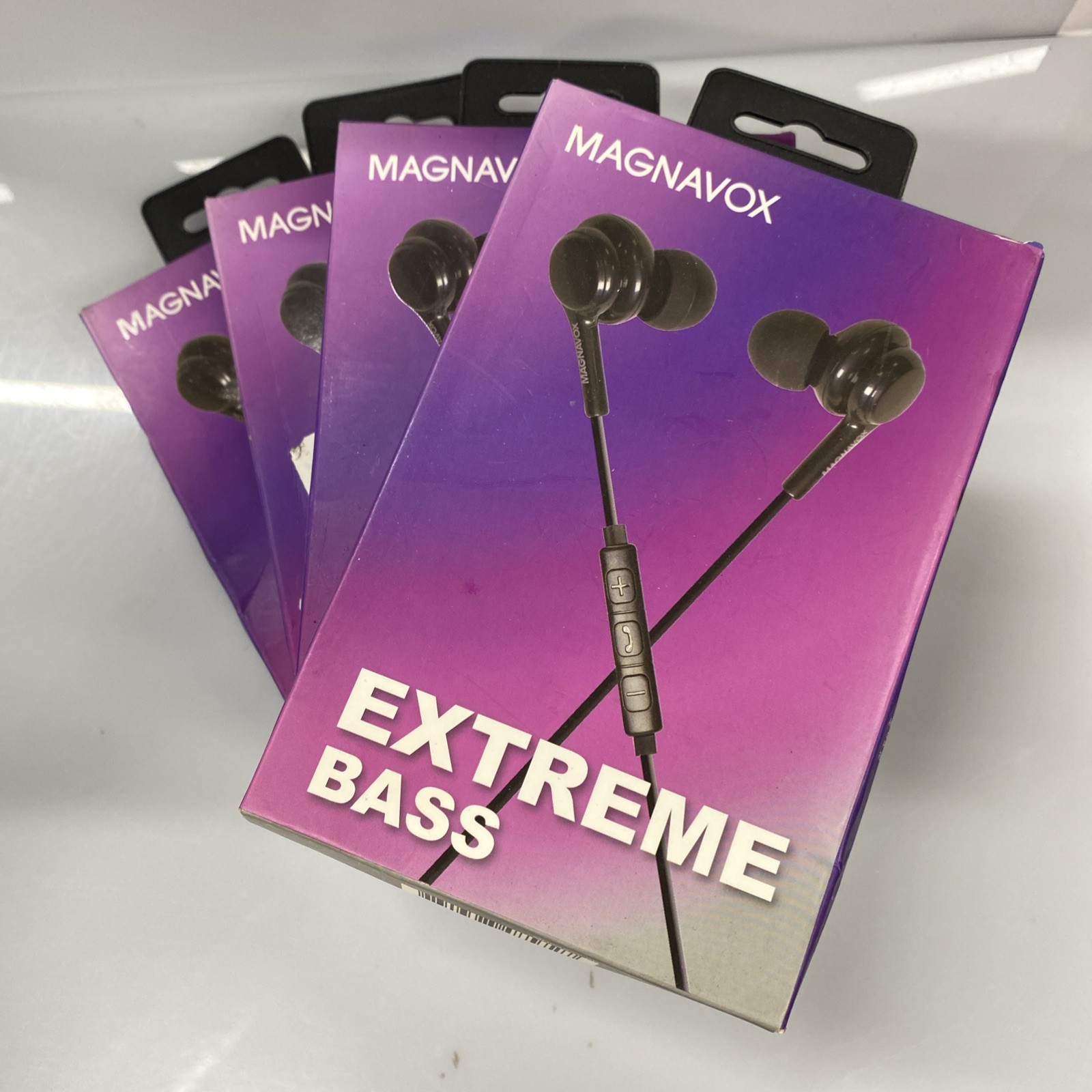 4PACK Magnavox MHP4857-BK Wired Ear Buds with Microphone in Black