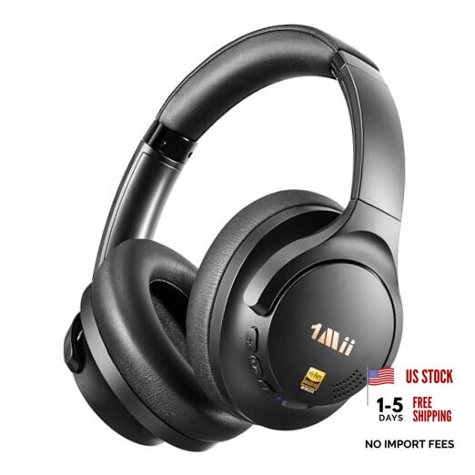 Y8+ Hybrid Active Noise Cancelling Headphones, 100H Playtime, Bluetooth Black