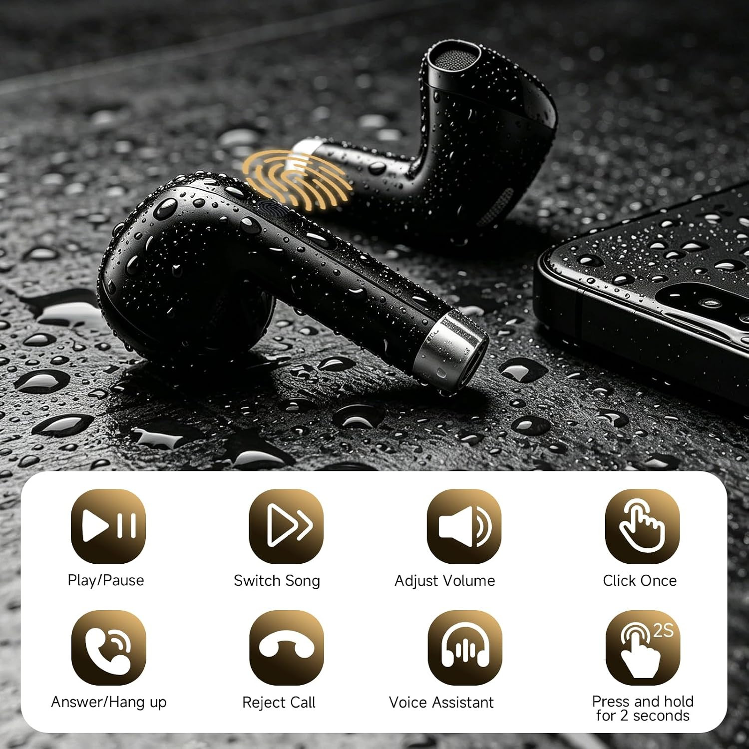 Wireless Earbuds, Bluetooth 5.4 Stereo, 35H Playtime, Balanced Sound | Clear Cal