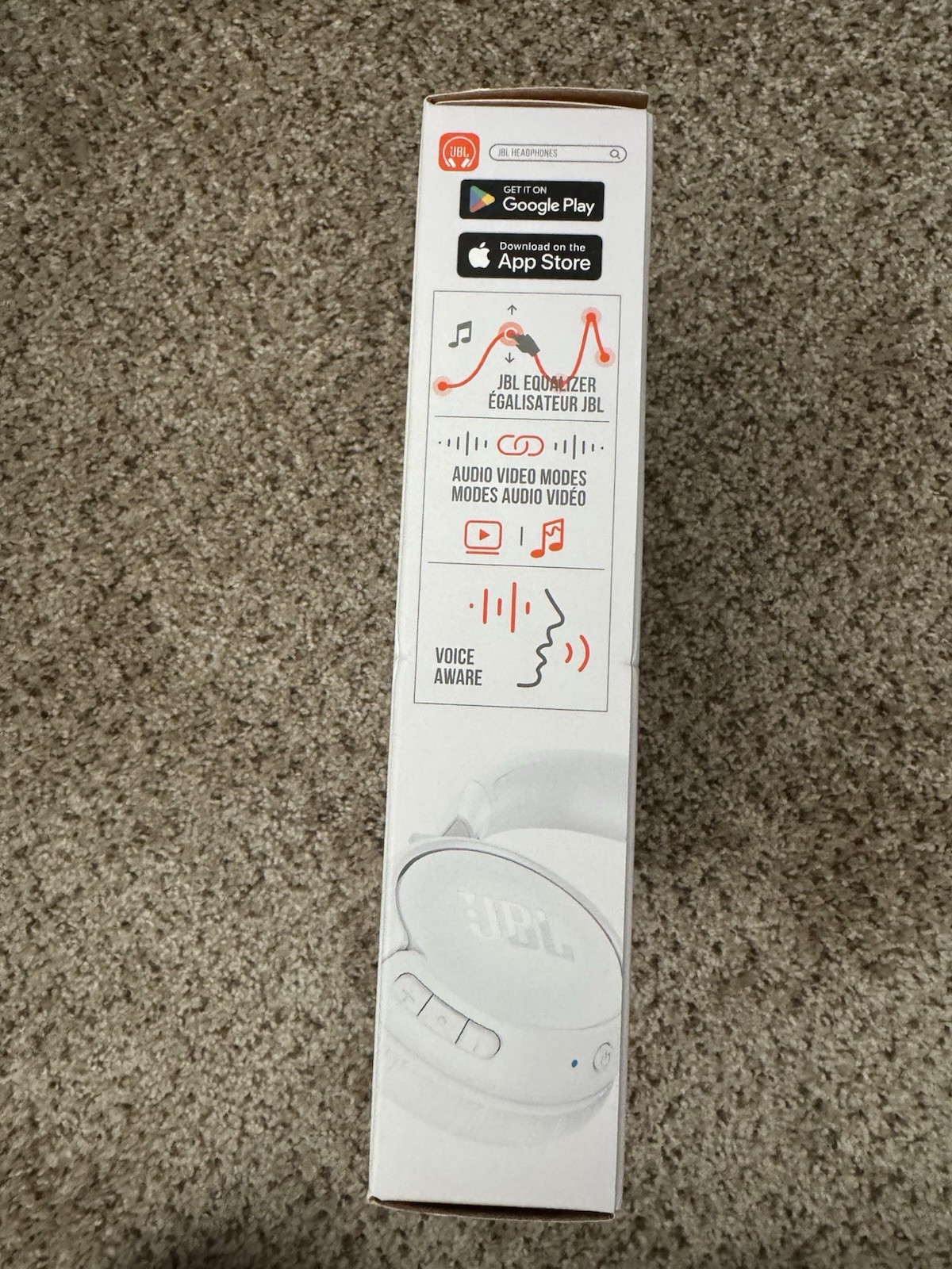 JBL Tune 520BT Wireless On-Ear Headphones White Pure Bass Sound Voice Aware