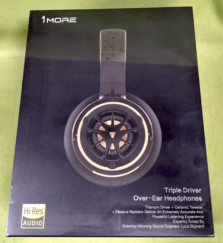 1MORE H1707 Triple Driver Over Ear Headphones Gold Hi-Res New