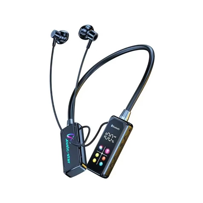 Color Screen Bluetooth 5.4 Earphones Neckband Headphones Wireless Headsets Noise
