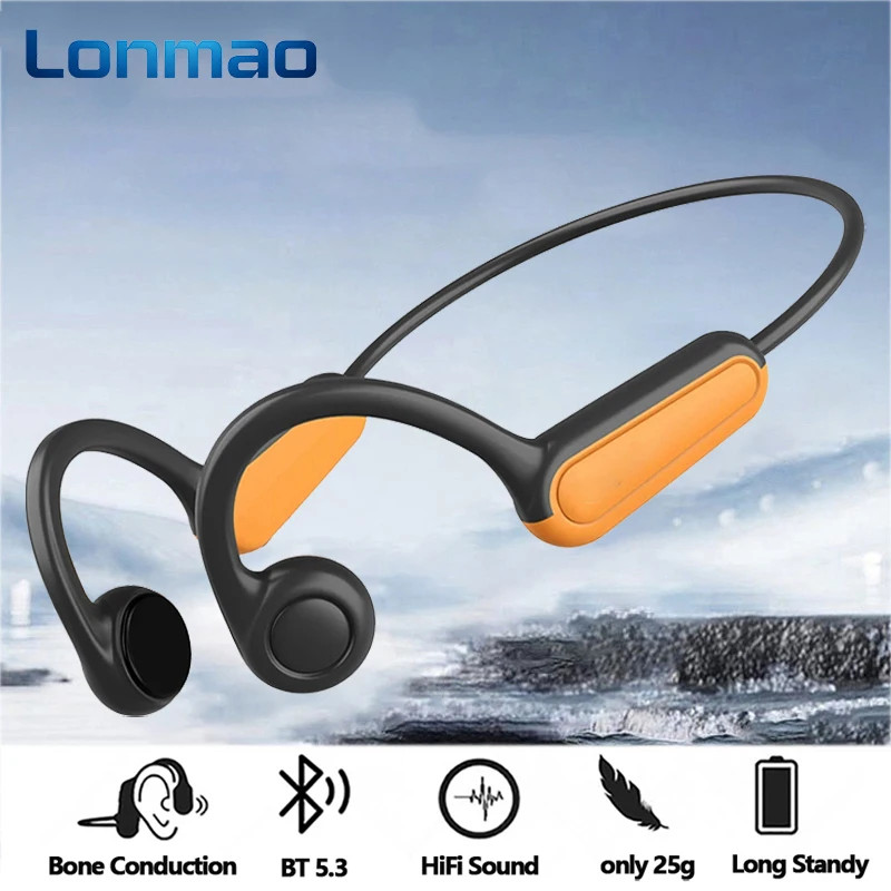 B8 True Bone Conduction Earphones Bluetooth 5.3 Sports Wireless Headphones Ear H