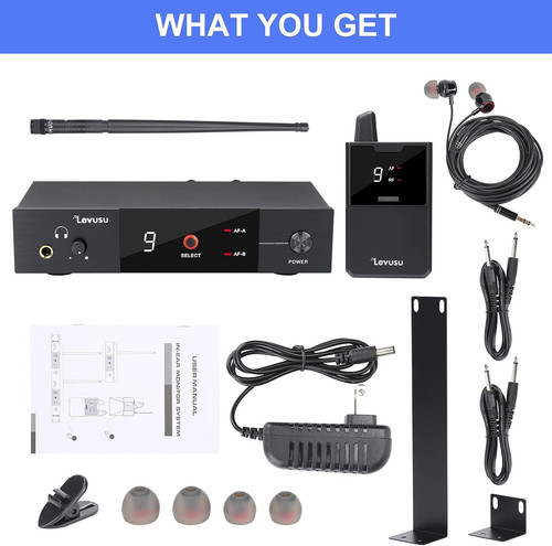 UHF Wireless in-Ear Monitor System with Earphone,180Ft, 1 Bodypack, Black