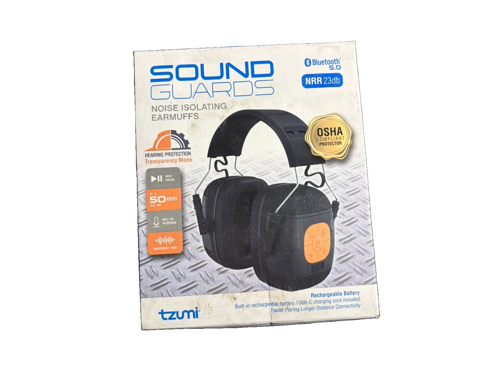 Tzumi Sound Guards Bluetooth 5.0 Noise Isolating Earmuffs NRR 23dB New
