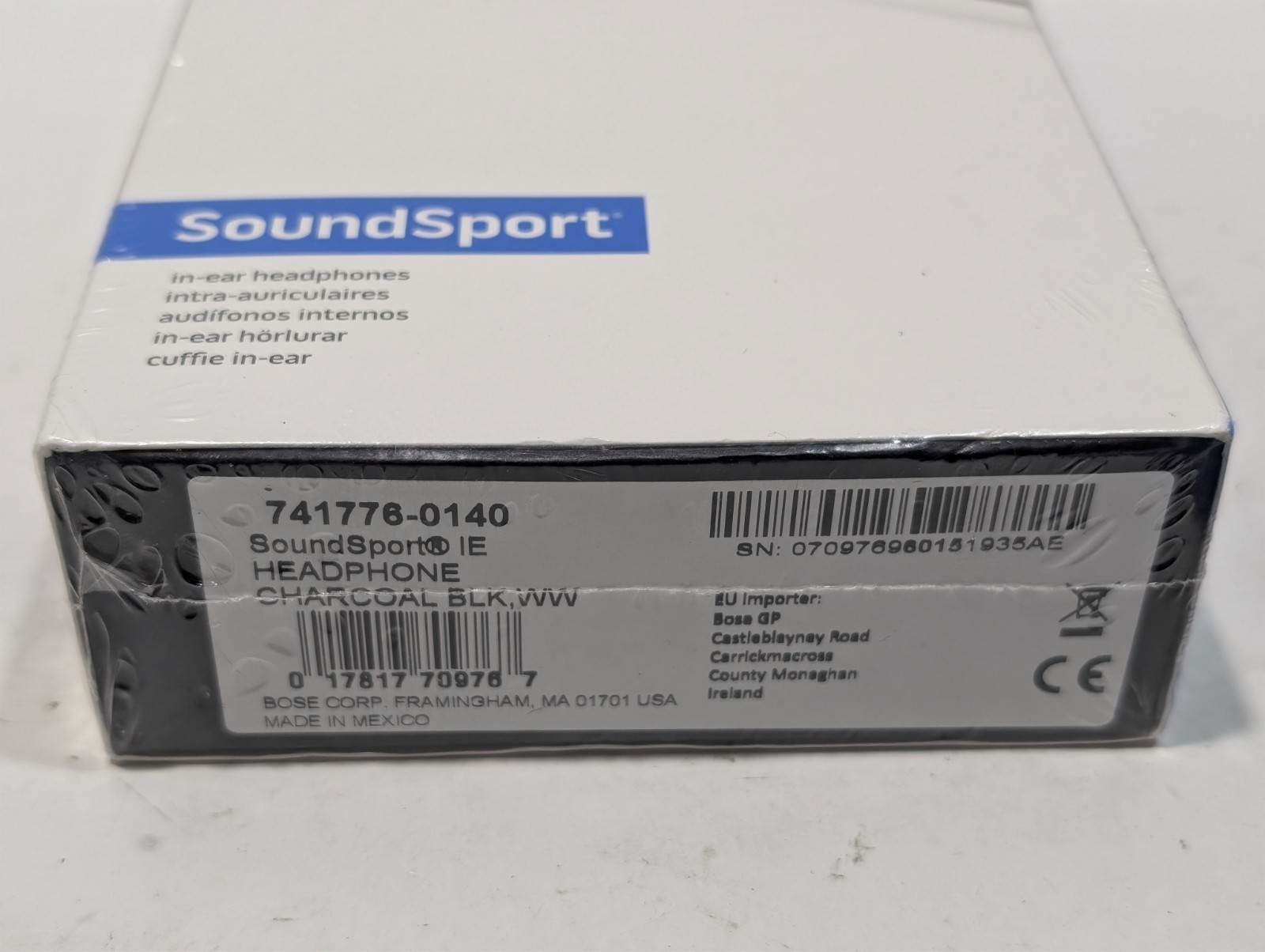 NEW Bose SoundSport In-Ear IE Wired Headphones Charcoal Black