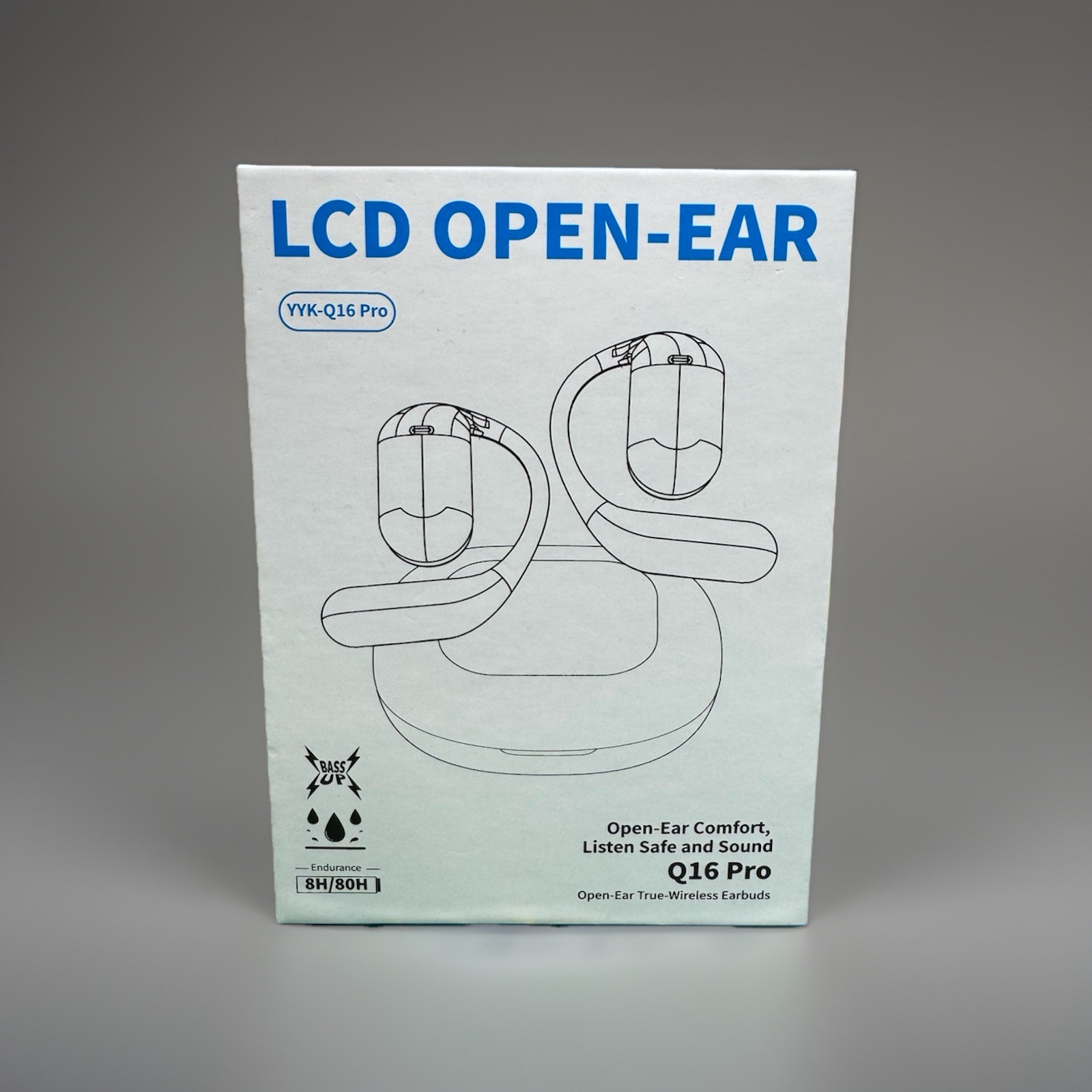 OPEN BOX -YYK-Q16 Pro LCD Open-Ear Wireless Earbuds | 80H Playback | IPX6