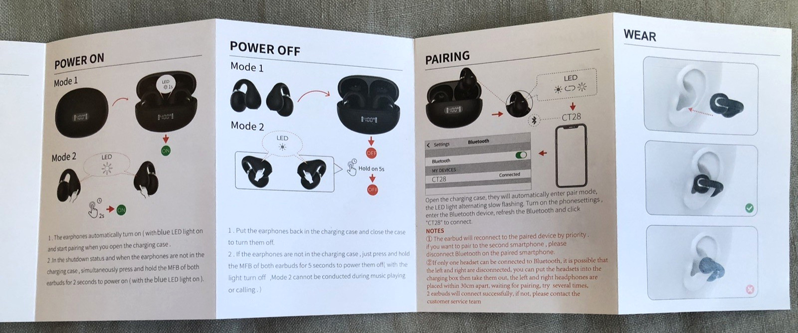 Bluetooth 5.4 Wireless Earbuds Open Ear Clip Bone Headphone Sport Conduction New