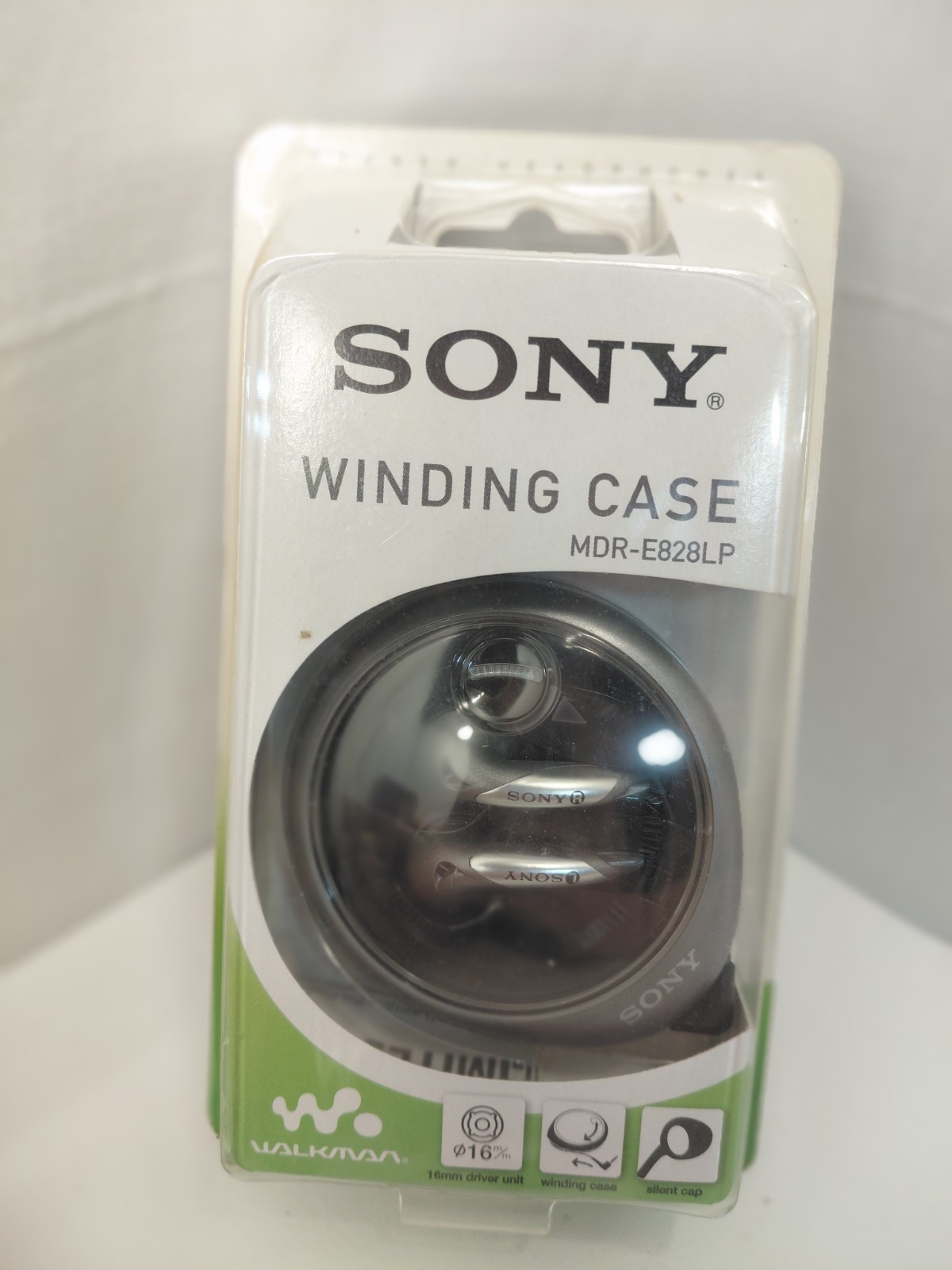 Vintage Sony Walkman MDR-E828LP Stereo Earbuds Gray with Winding Case New