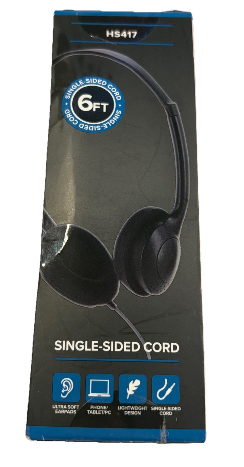 Sentry HS417 Stereo Headphones Deluxe Earpads 3.5mm Plug 6ft Cord Lightweight