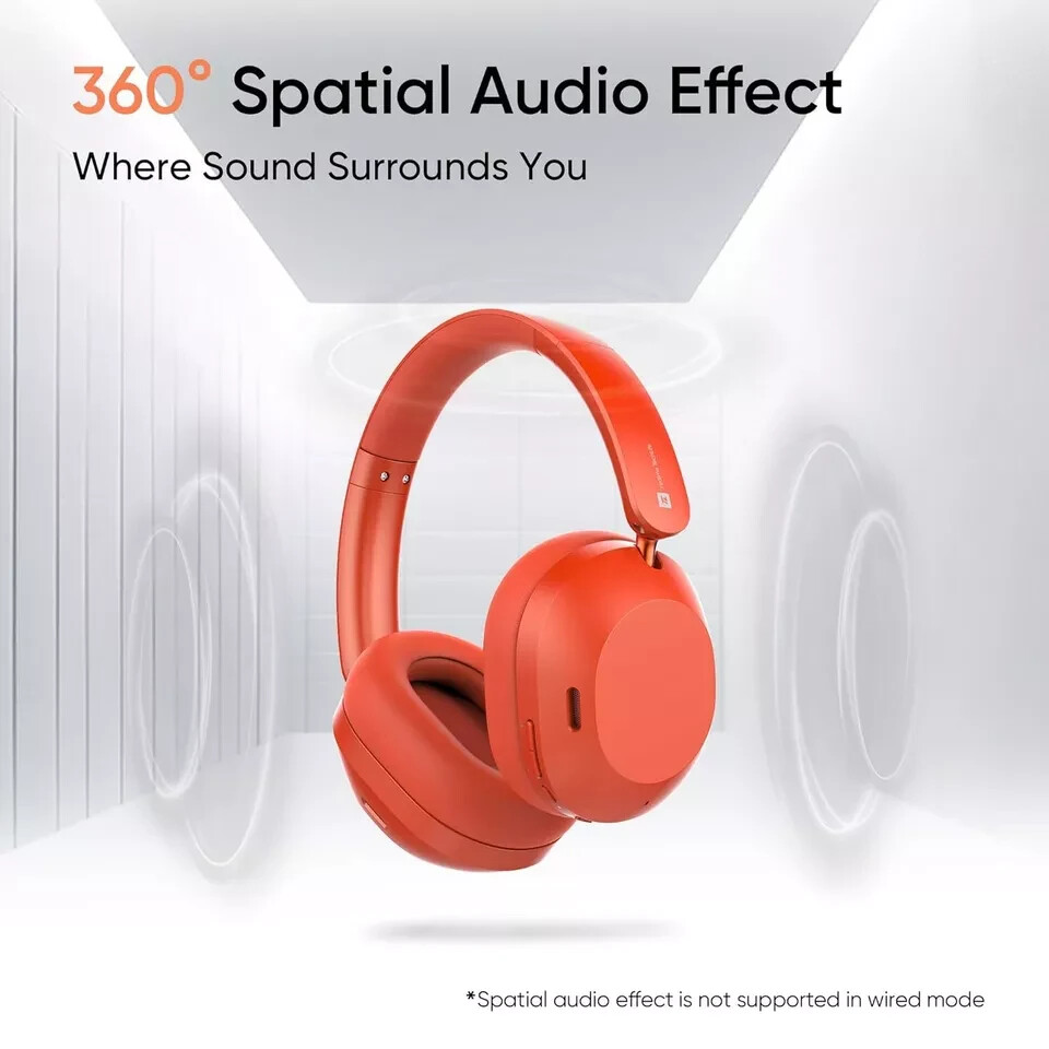 realme TechLife Studio H1 Over The Ear Headphone with 70Hours Playtime Red