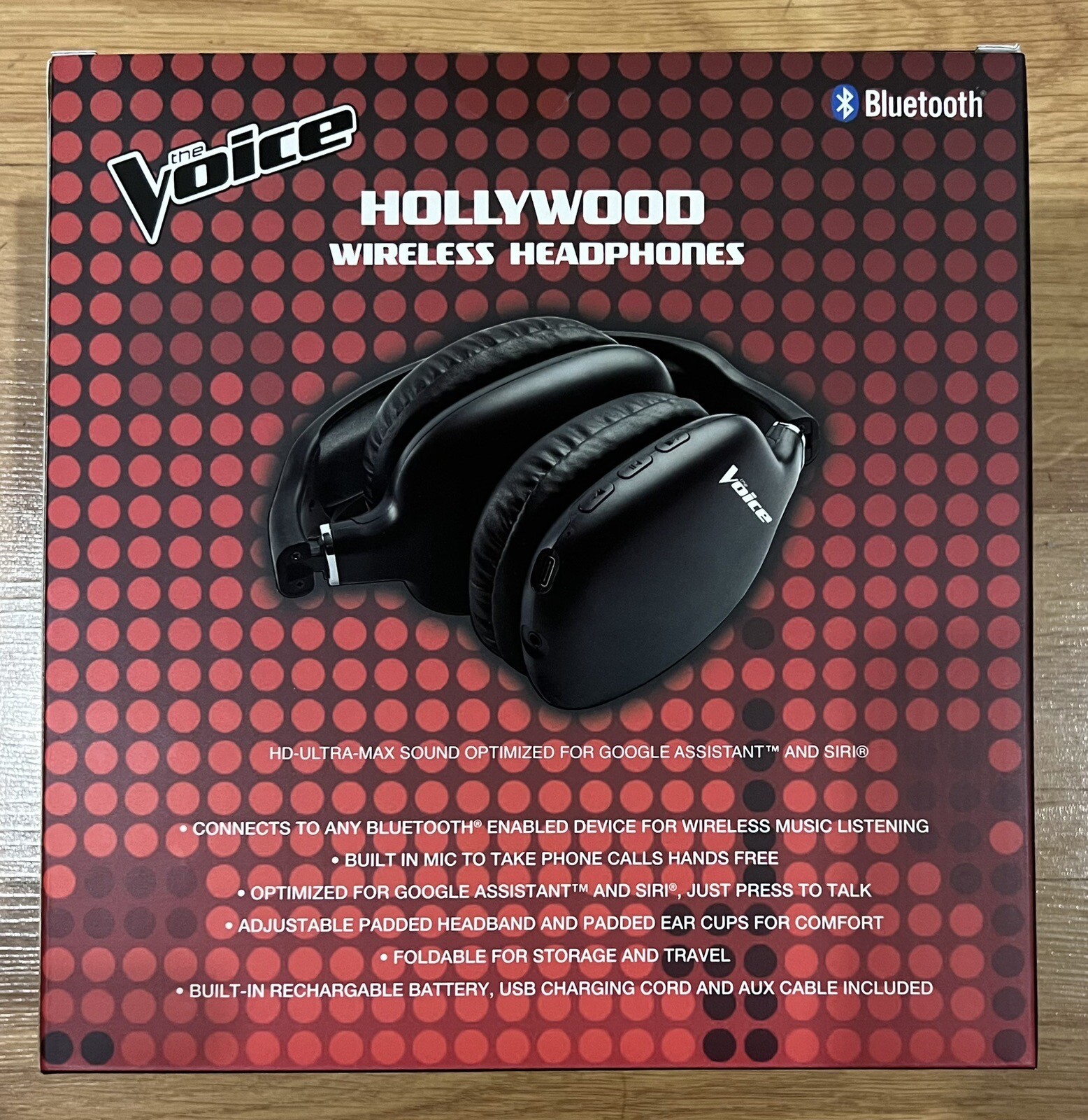 NEW The Voice Hollywood Wireless Headphones Bluetooth Built In Microphone