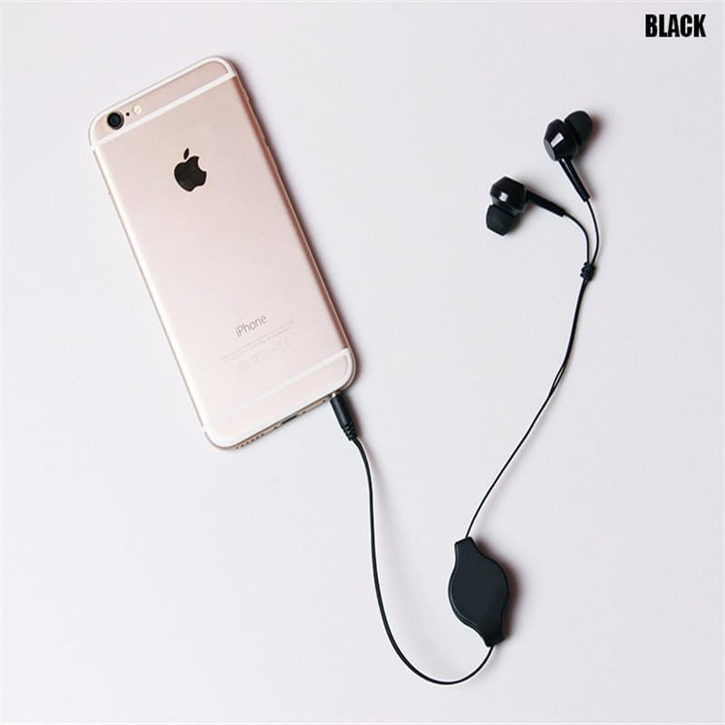 2 Pack Retractable Earbuds Wired Earphone Portable 3.5Mm Plug Stereo In-Ear Head