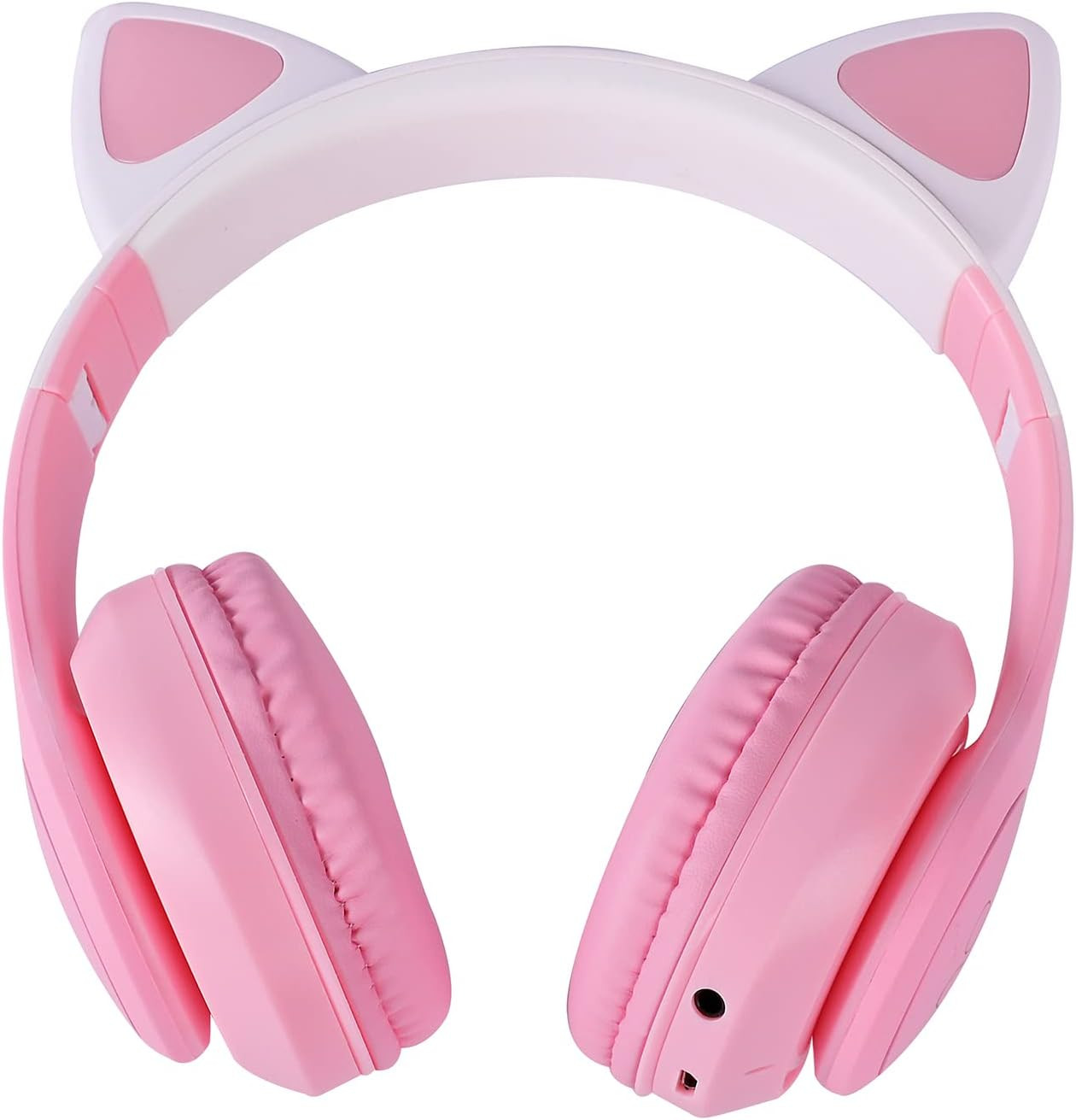 Cat Ear Kids Headphones Bluetooth, LED Light up Wireless/Wired Mode over Ear