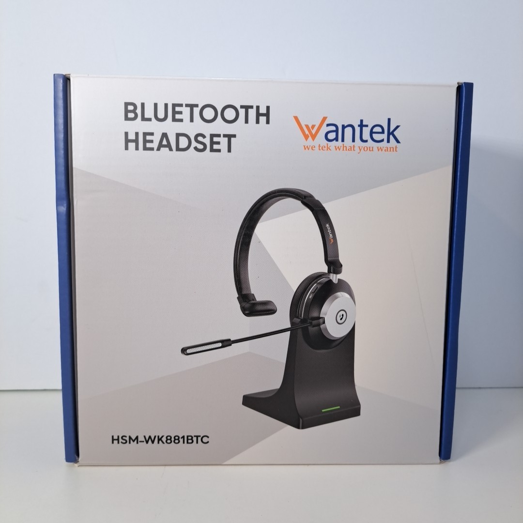 Open Box Wantek Bluetooth Wireless Call Center Headset HSM-WK881BTC (TESTED)
