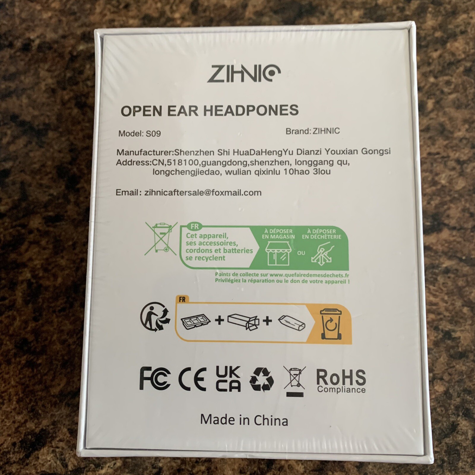 ZIHNIC Open Ear Headphones S09 True Wireless Any Phone Purple “NEW”