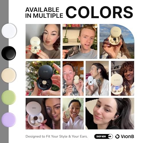 VionB Air Invisible Earbuds Wireless Bluetooth 5.4 for Small Ears, Matte Onyx