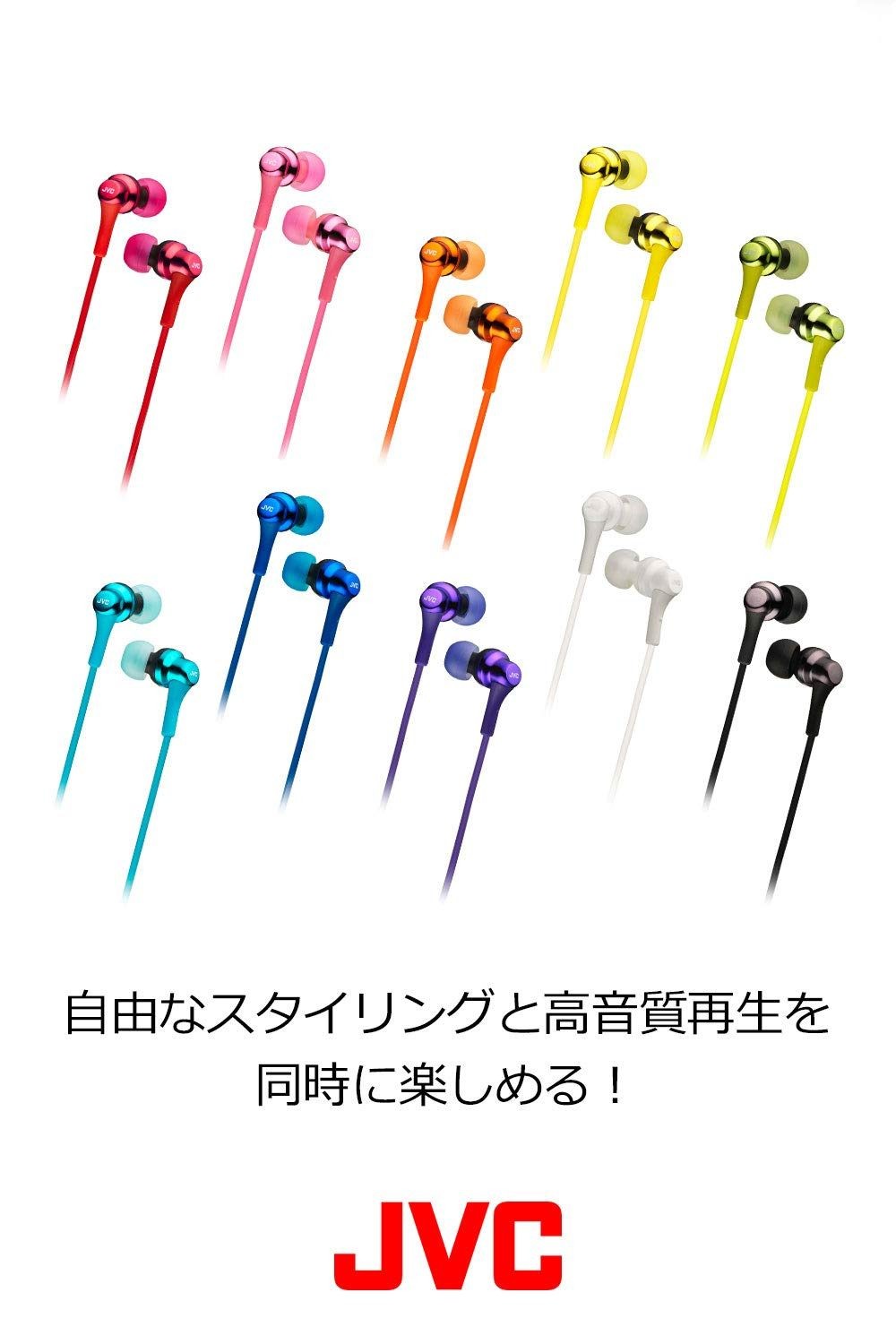 JVC Kenwood HA-FX26-B In-Ear Earphones Black, Noise-Reducing, 10 Colors, 1.2m