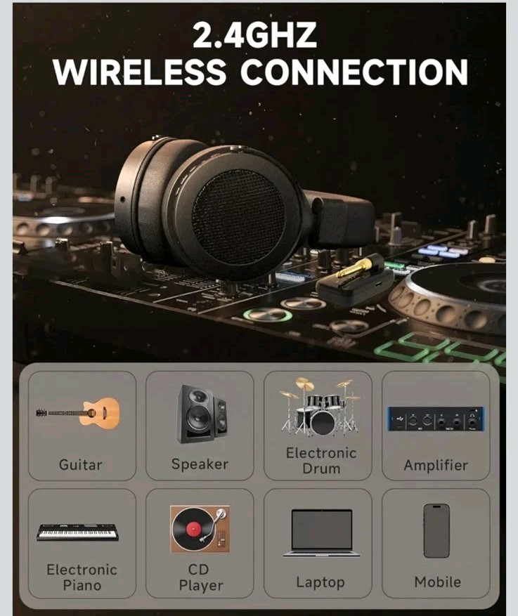 Auris 1000 2.4GHz True Wireless DJ Headphones Model# Captain 500