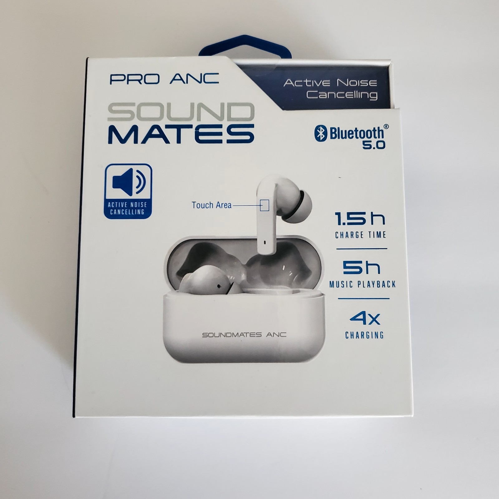 Pro Anc Sound Mates Wireless Earbuds Noise Canceling, Sweat Resist, 5 Hour Music