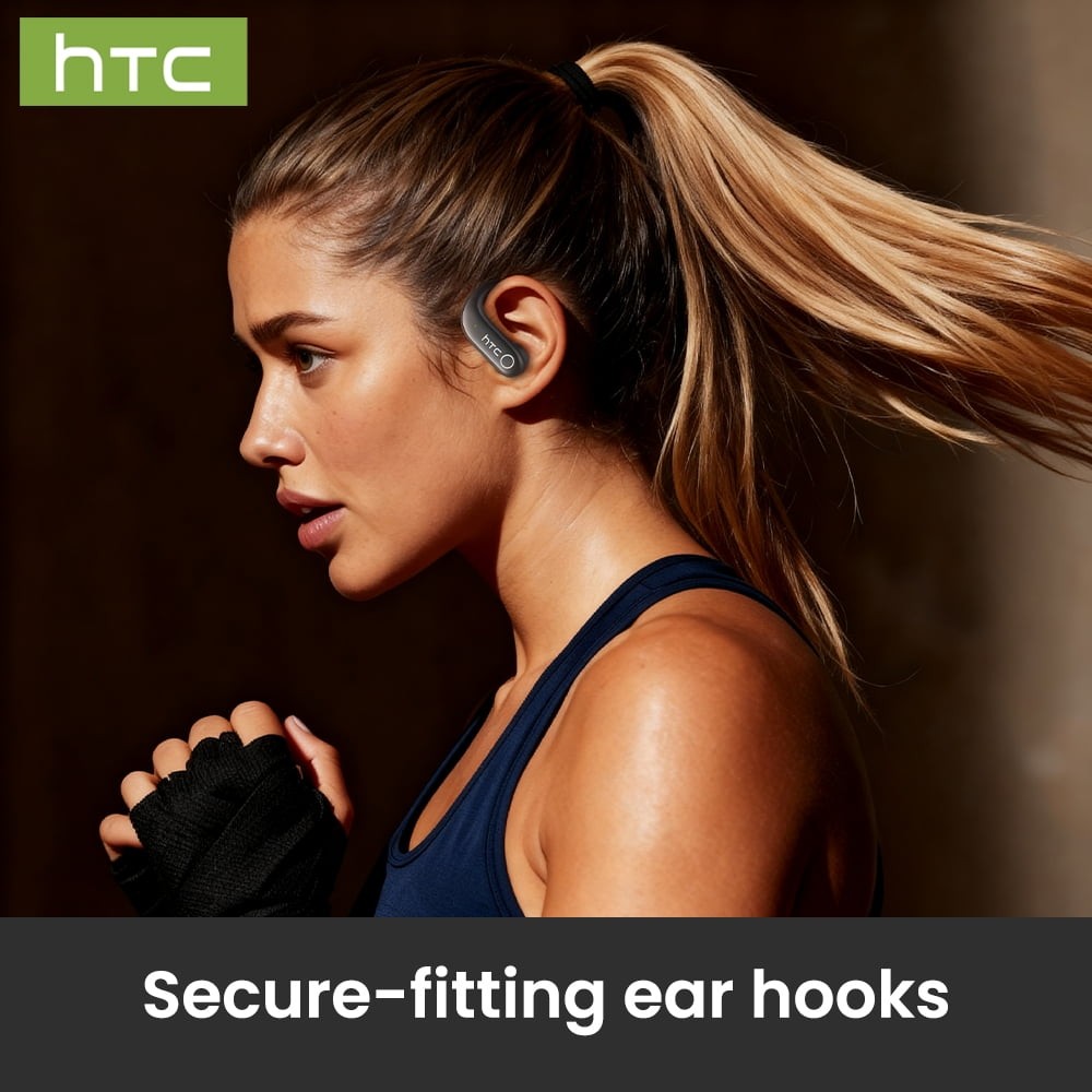HTC NE61 Earphone Bluetooth HiFi Sound Multifunctional Screen Headset Orange