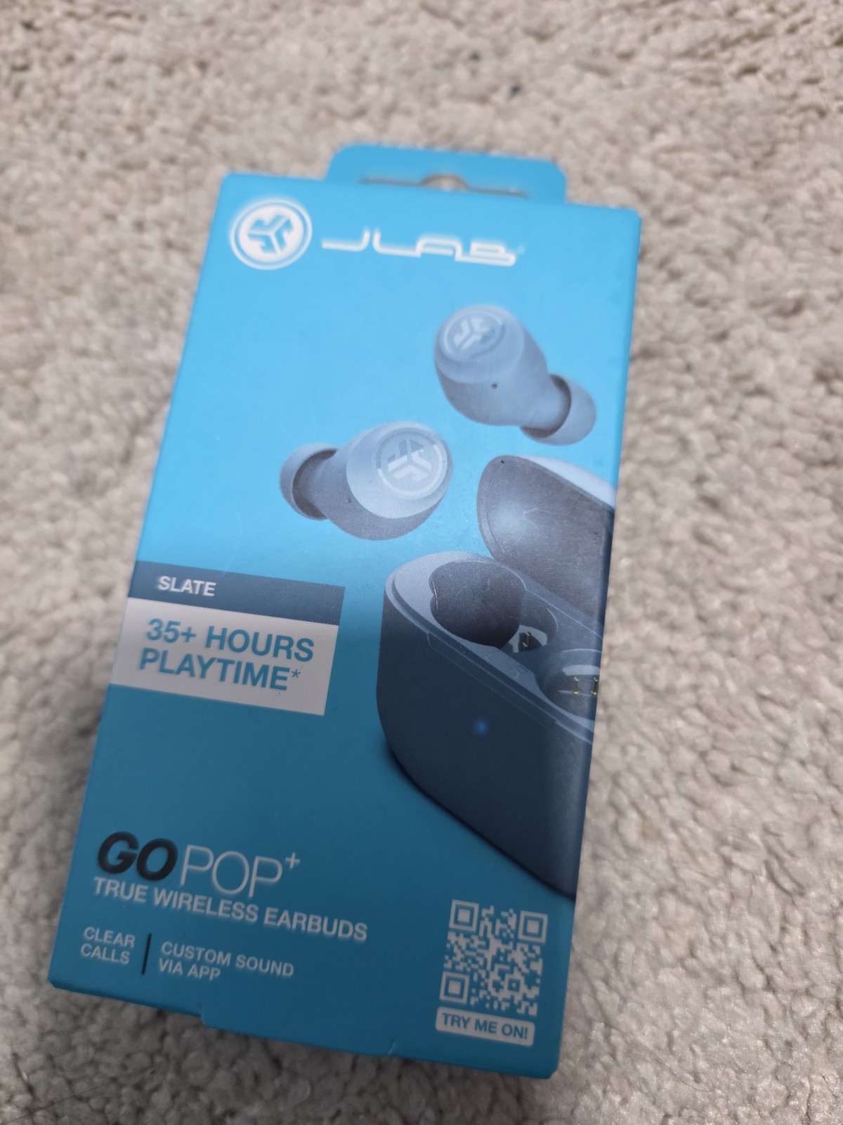 JLab GO Air Pop True Wireless Bluetooth Earbuds, Slate – Brand New