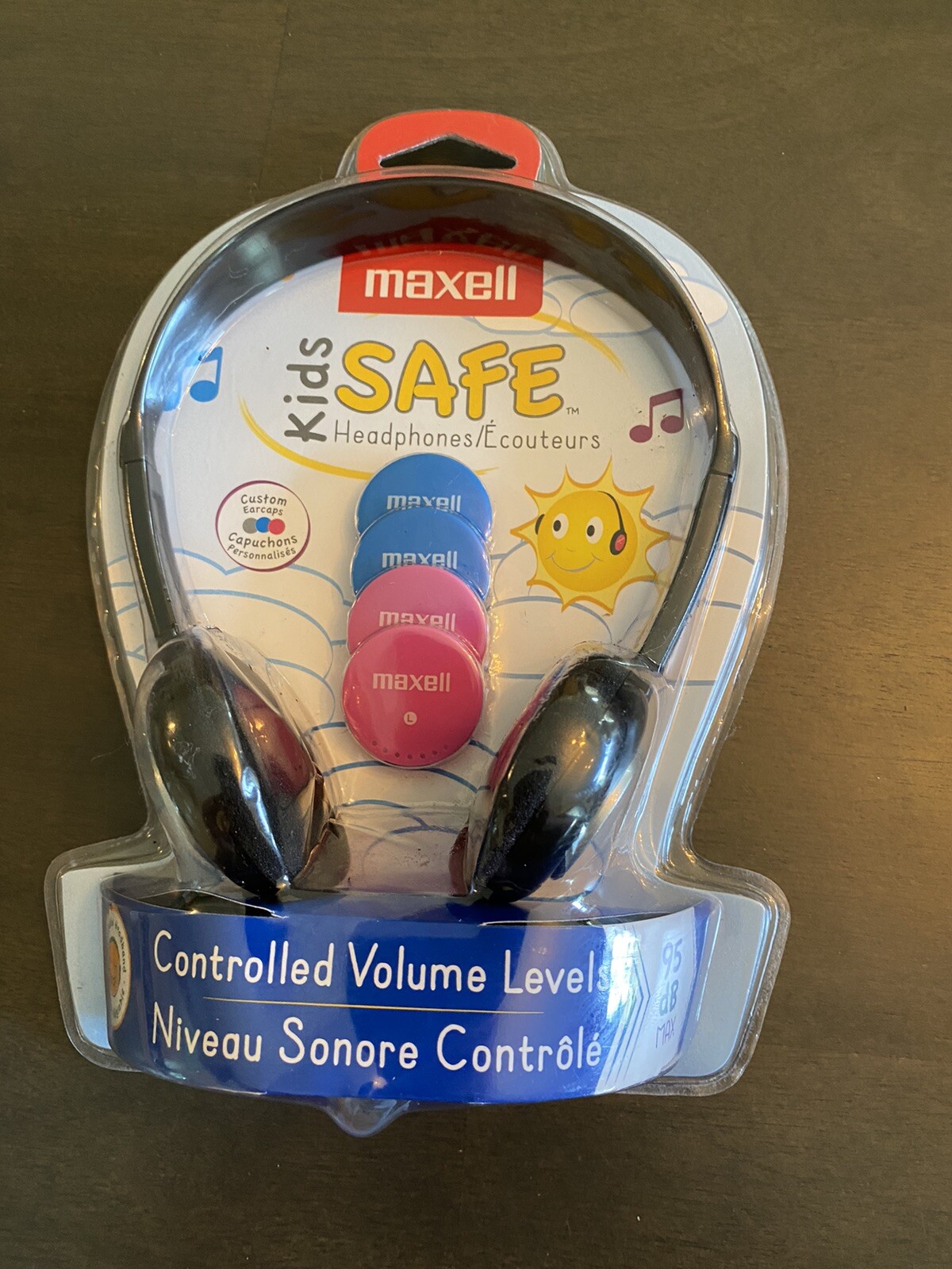 Maxell Kids Safe Headphones Pink/Blue/Silver 95 db Max Model KHP-2