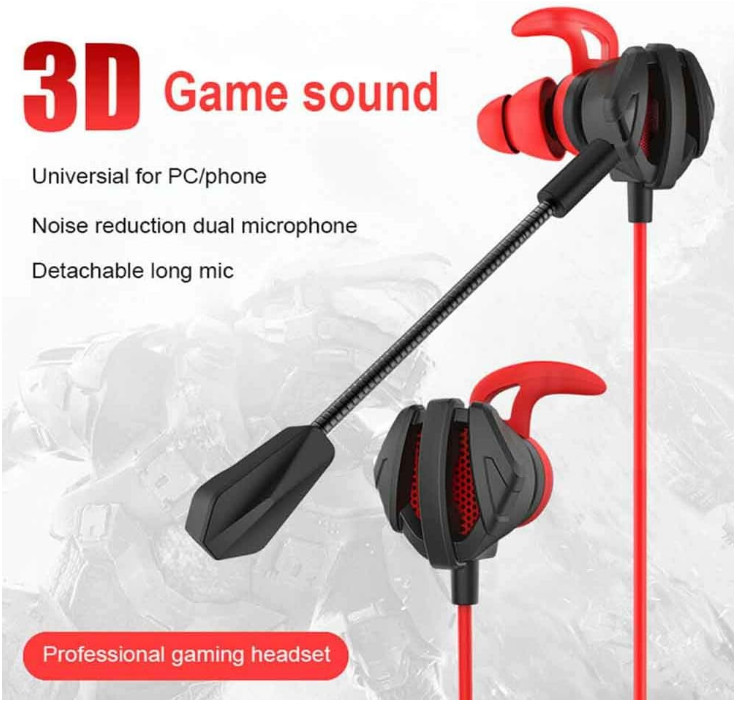 G6 Gaming Earbuds Wired 3.5mm Dual Mic In-Ear Headphones for PC Phone