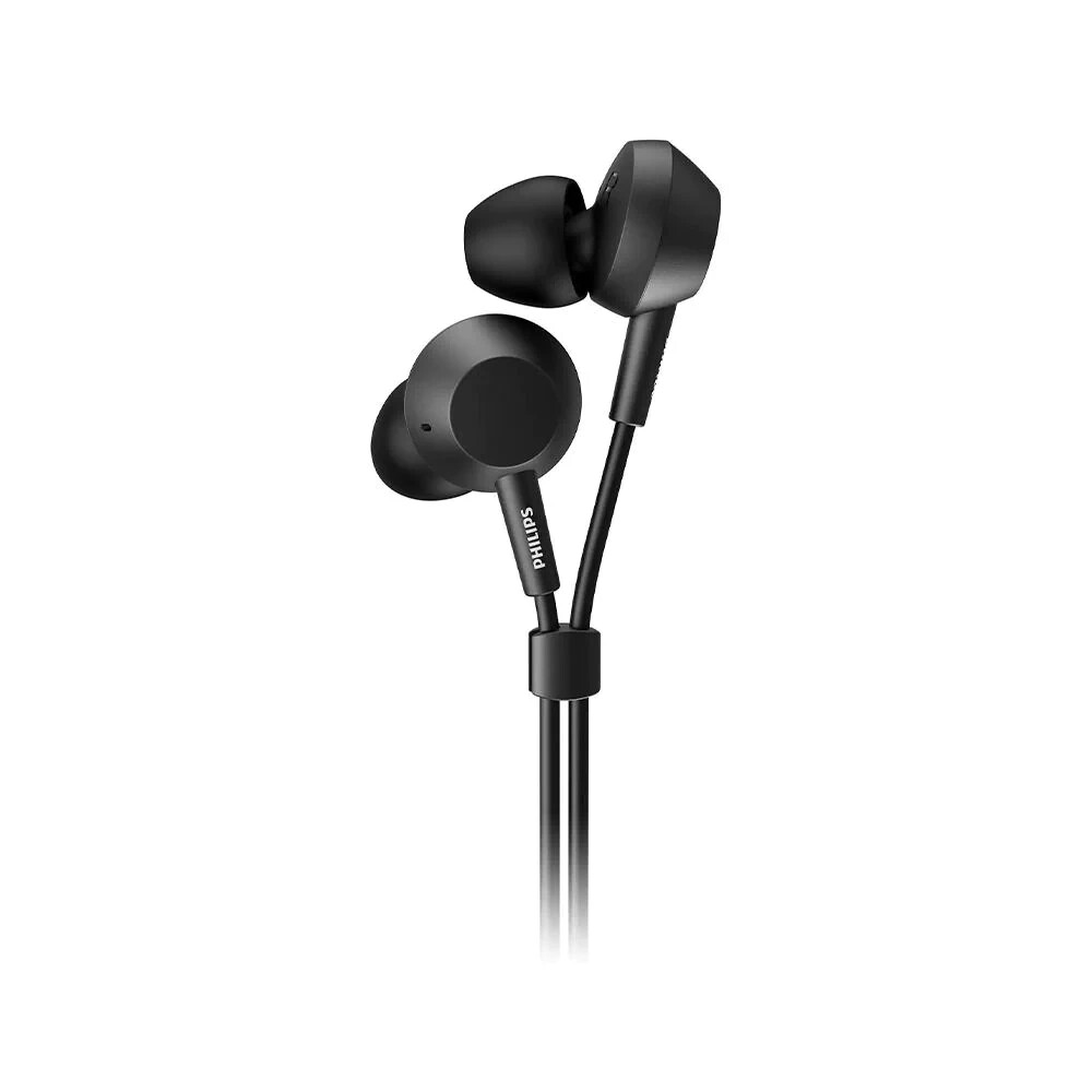 Philips TAE4105 Wired In-Ear Headphones with Microphone for Phone Earbuds, Black