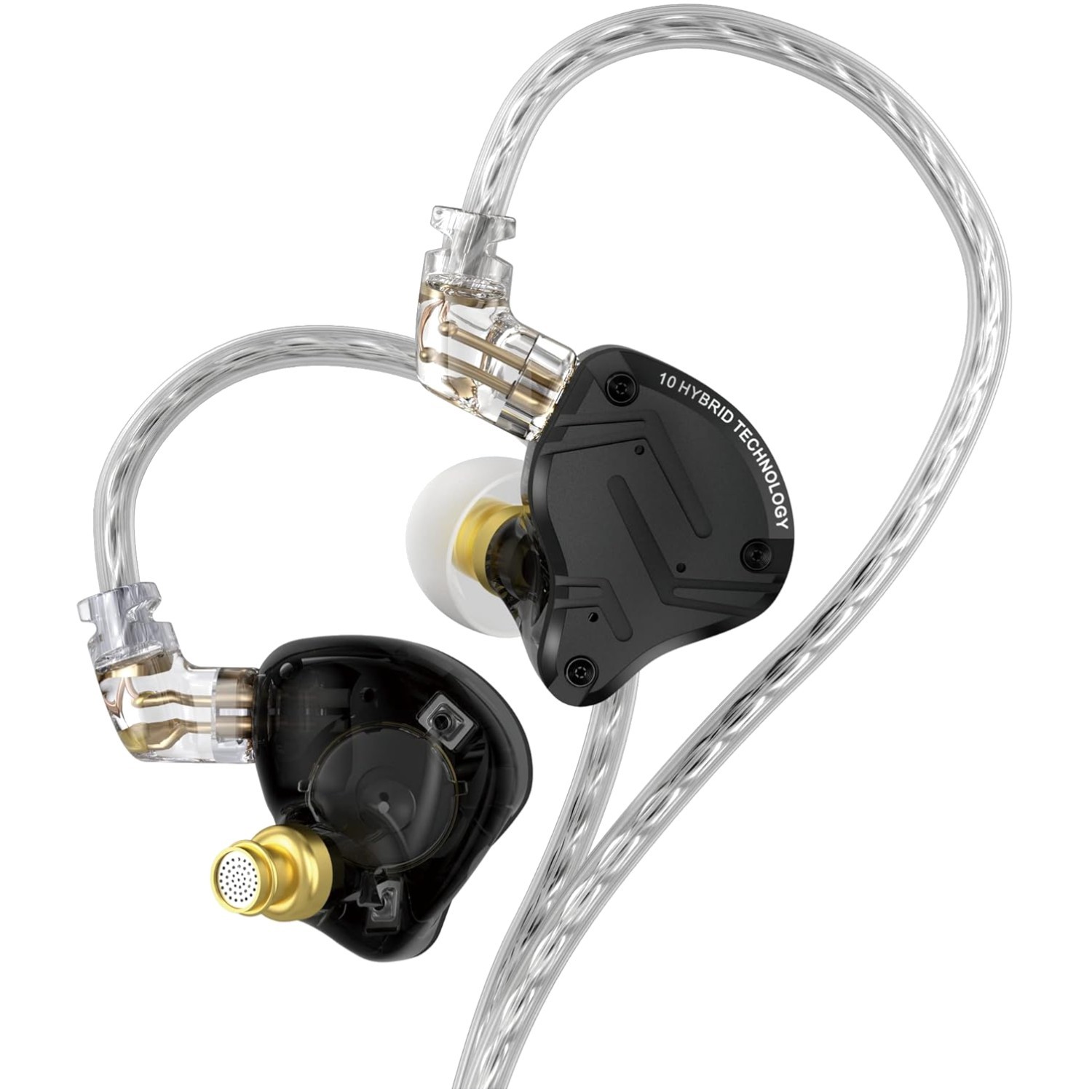 Lightweight KZ ZS10 Pro X Earphones with 10mm Dynamic Driver & Silver Cable