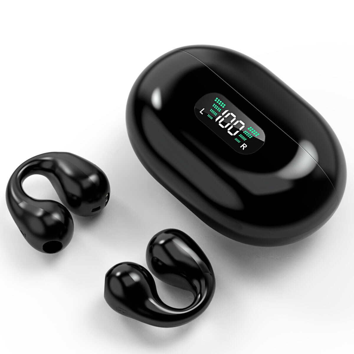 2024 Wireless Ear Clip Bone Conduction Headphones Bluetooth 5.3 Earbuds Sport