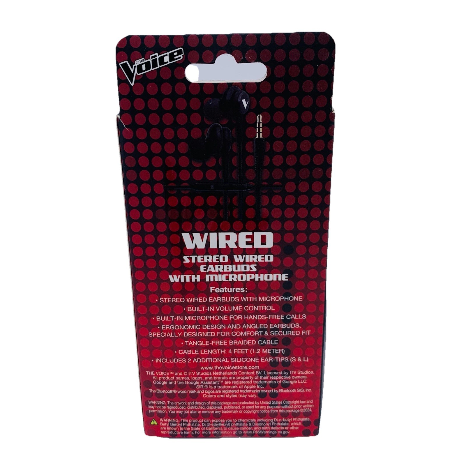 The Voice: Stereo Wired Earbuds with Microphone Black 3.5mm Headphones – Sealed