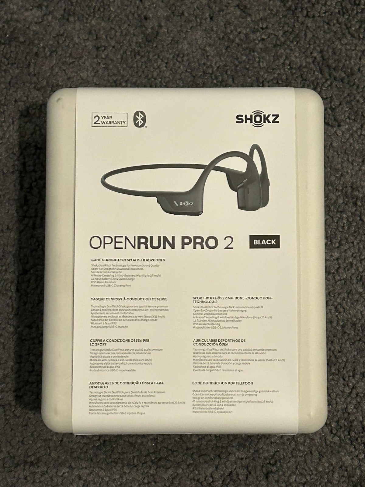 Shokz OpenRun Pro 2 Bone Conduction Open-Ear Sport Black