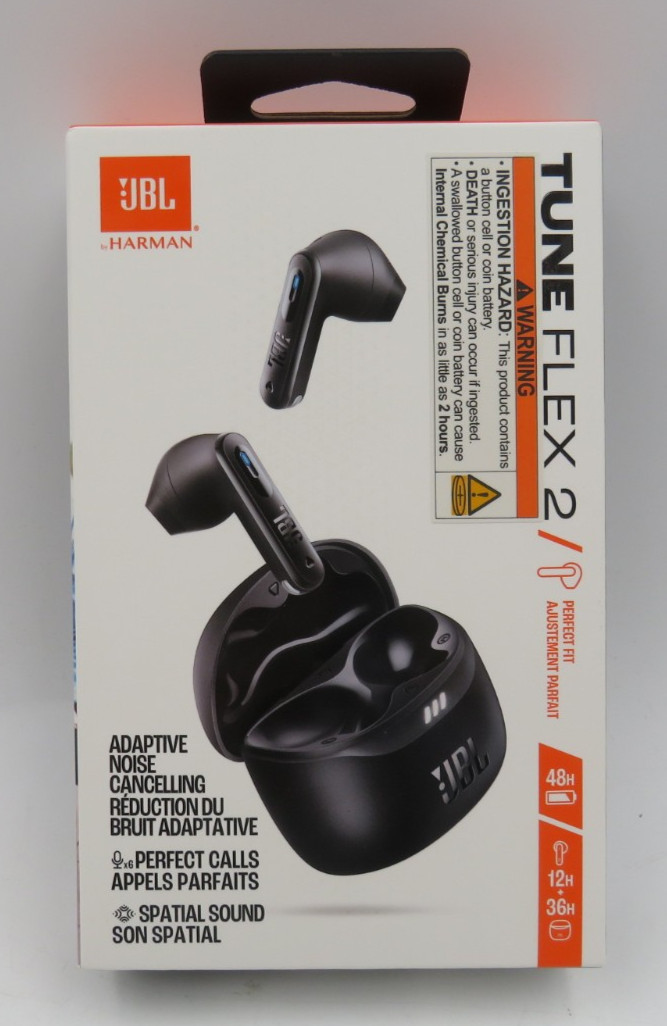 JBL Tune Flex 2 True Wireless Noise Cancelling Earbuds Black NEW SEALED