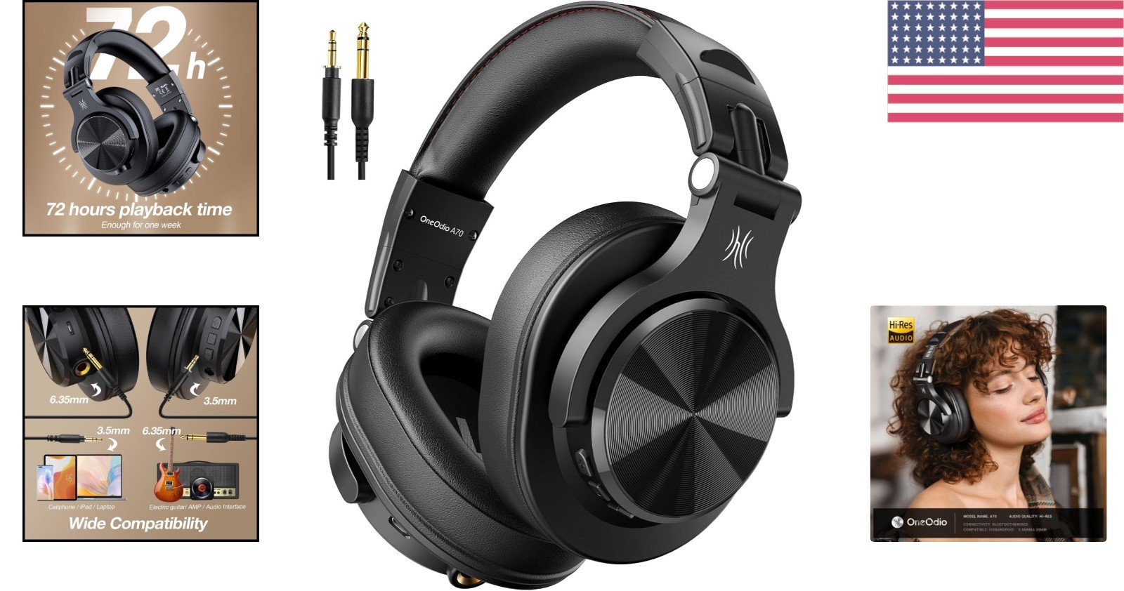 High-Resolution A70 Over-Ear Headphones: Bluetooth 5.3 & Sound Isolation