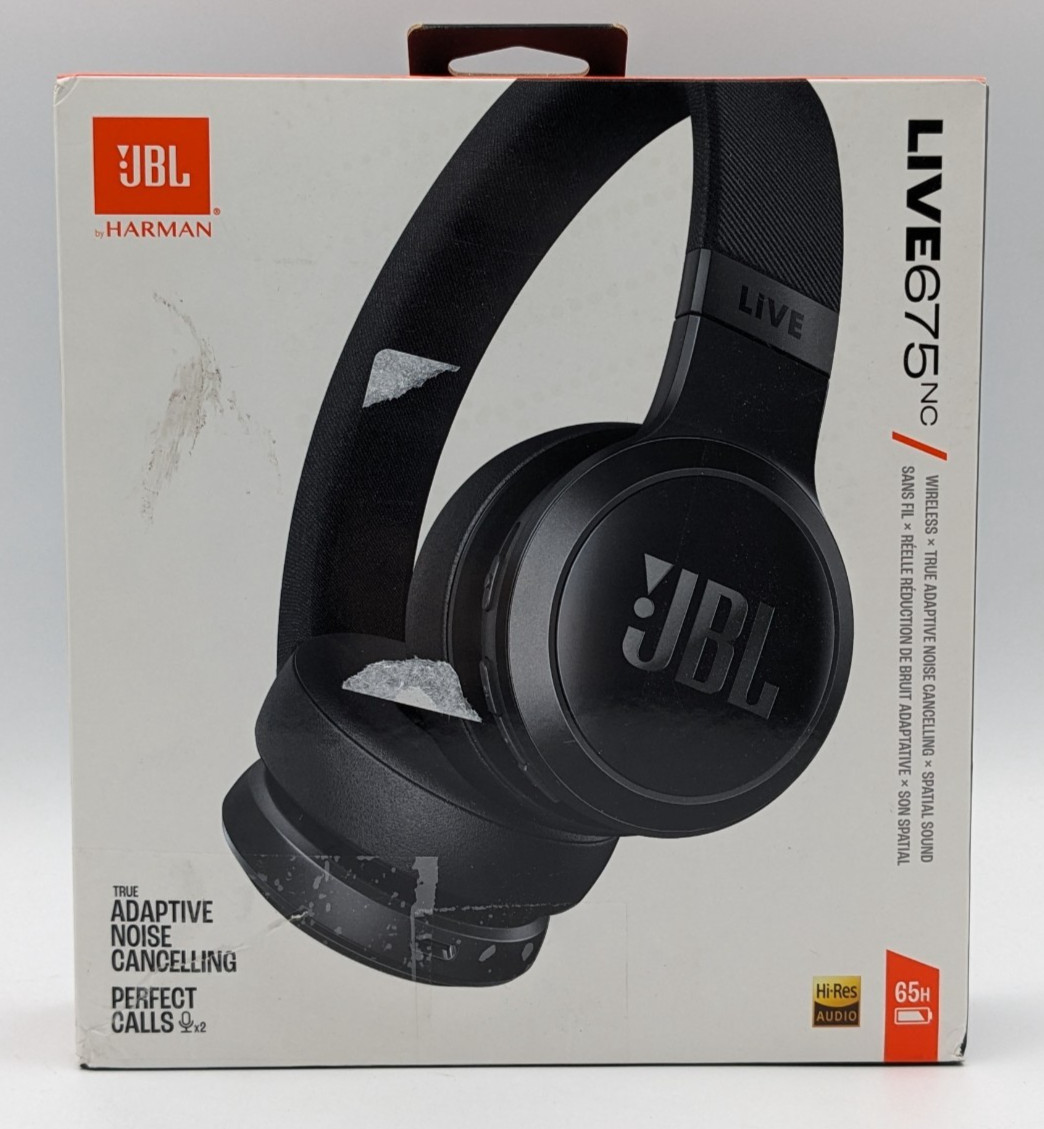 JBL Live 675NC Wireless True Adaptive Noise Cancelling Headphones New Open Box
