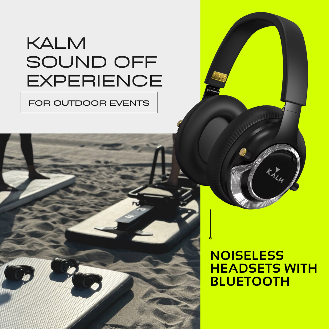 Silent Disco System Bundle w/Headphones & Transmitter – Party Event Fitness