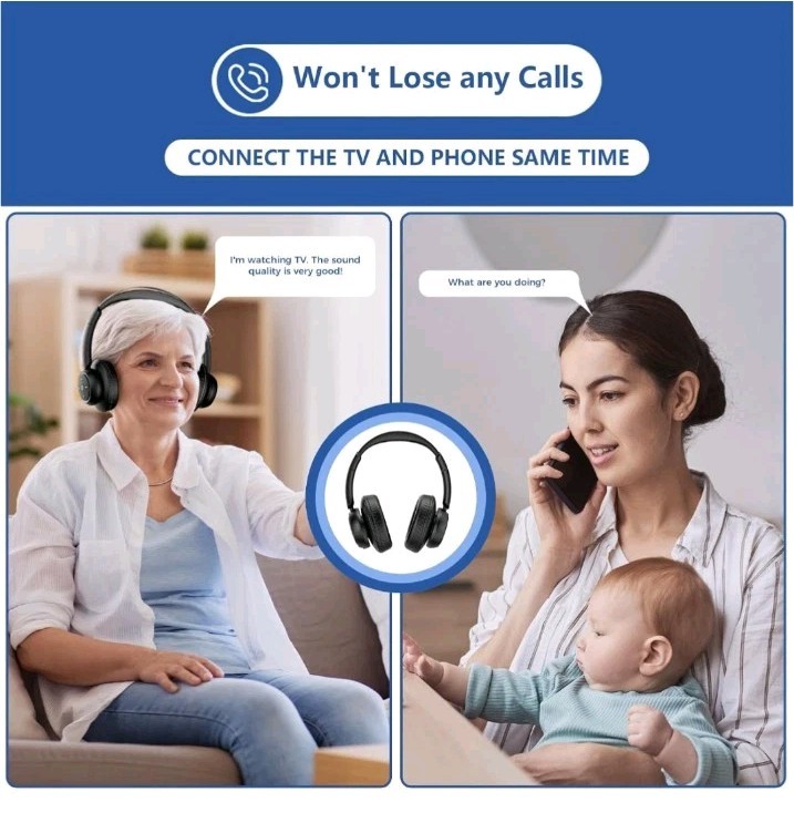 ZUPVIY Wireless Headphones for TV Watching, TV Headphones Wireless for Adults