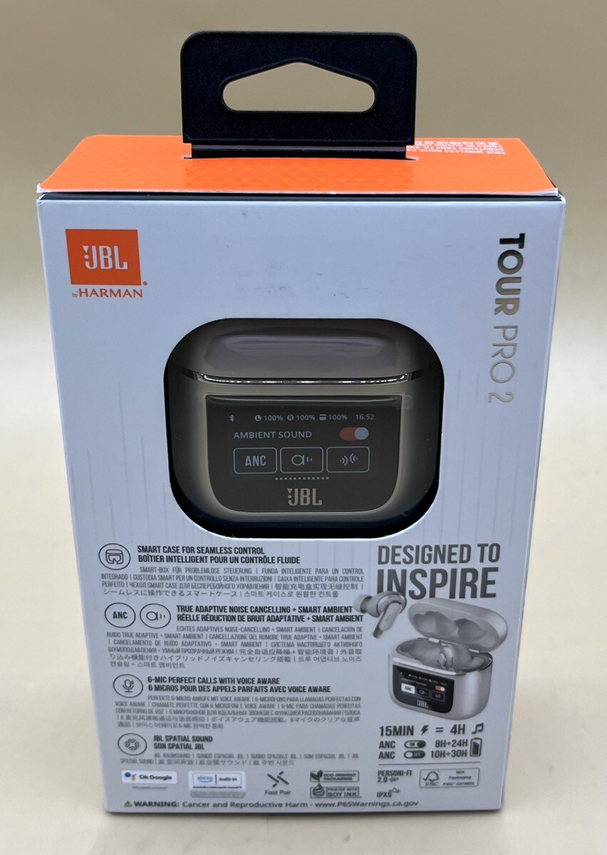 JBL TOUR PRO 2 NOISE-CANCELING TRUE WIRELESS IN-EAR EARBUDS – NEW (MVP027114)