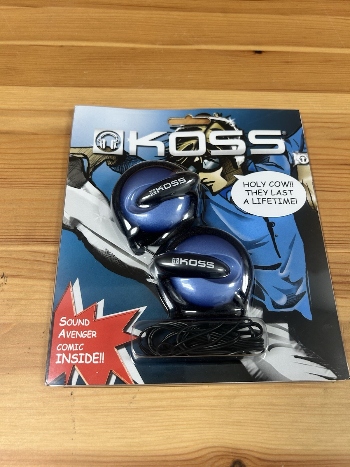 Koss SA1 SportClip Clip-On Ear Headphones Silver/Purple/Blue Vintage