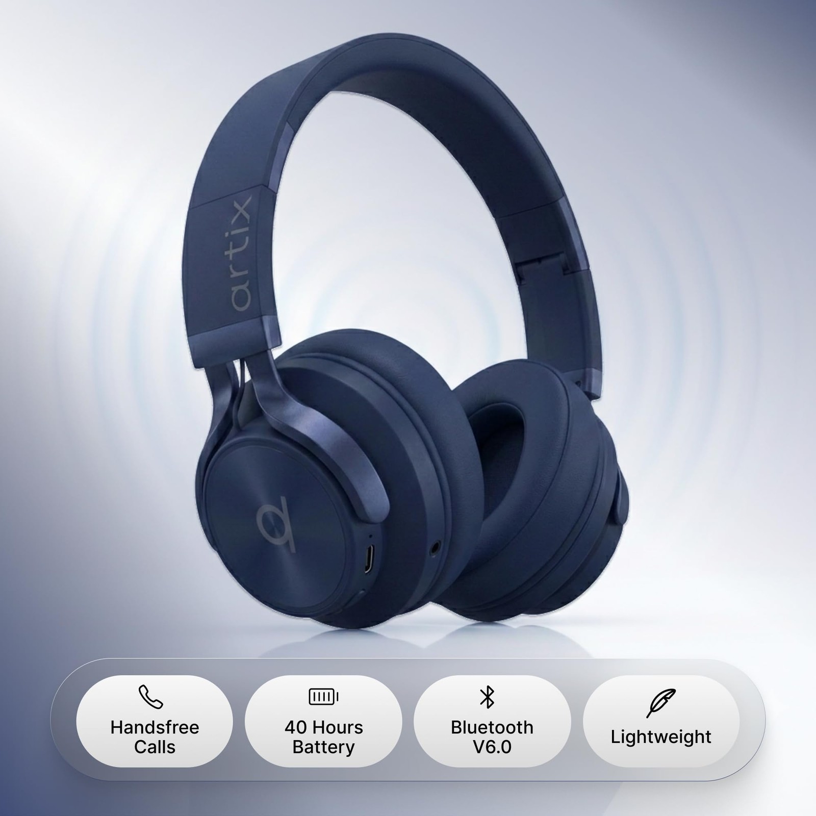 CL750 Wireless Headphones Over Ear, 40 Hours Playtime and 3 EQ Music Modes Bl…