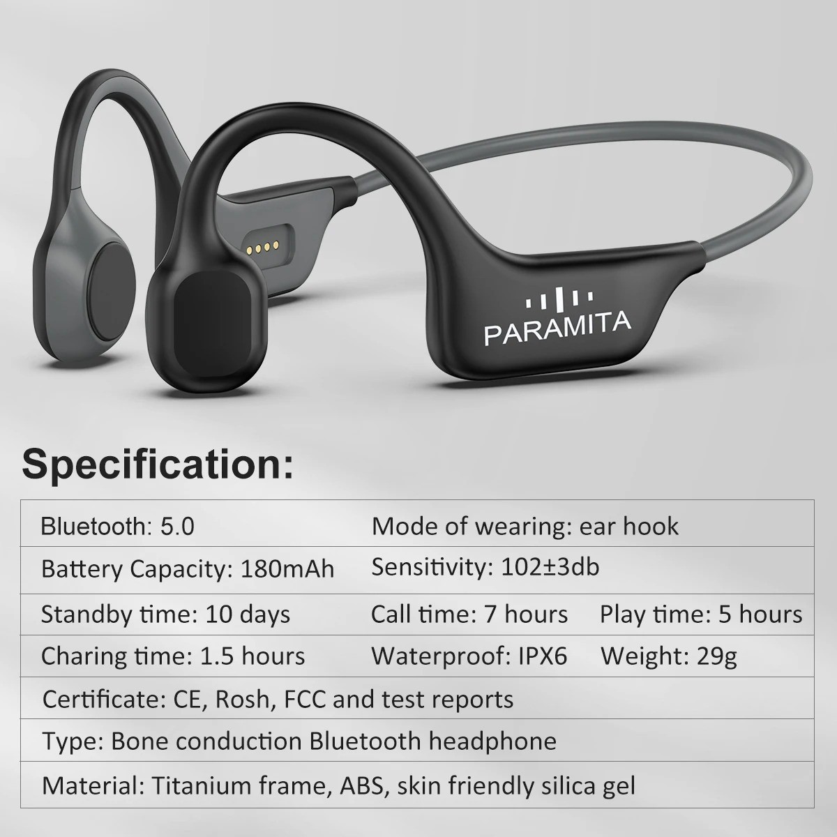 DG08 Bone Conduction Headphone Wireless Bluetooth Waterproof Sport Running