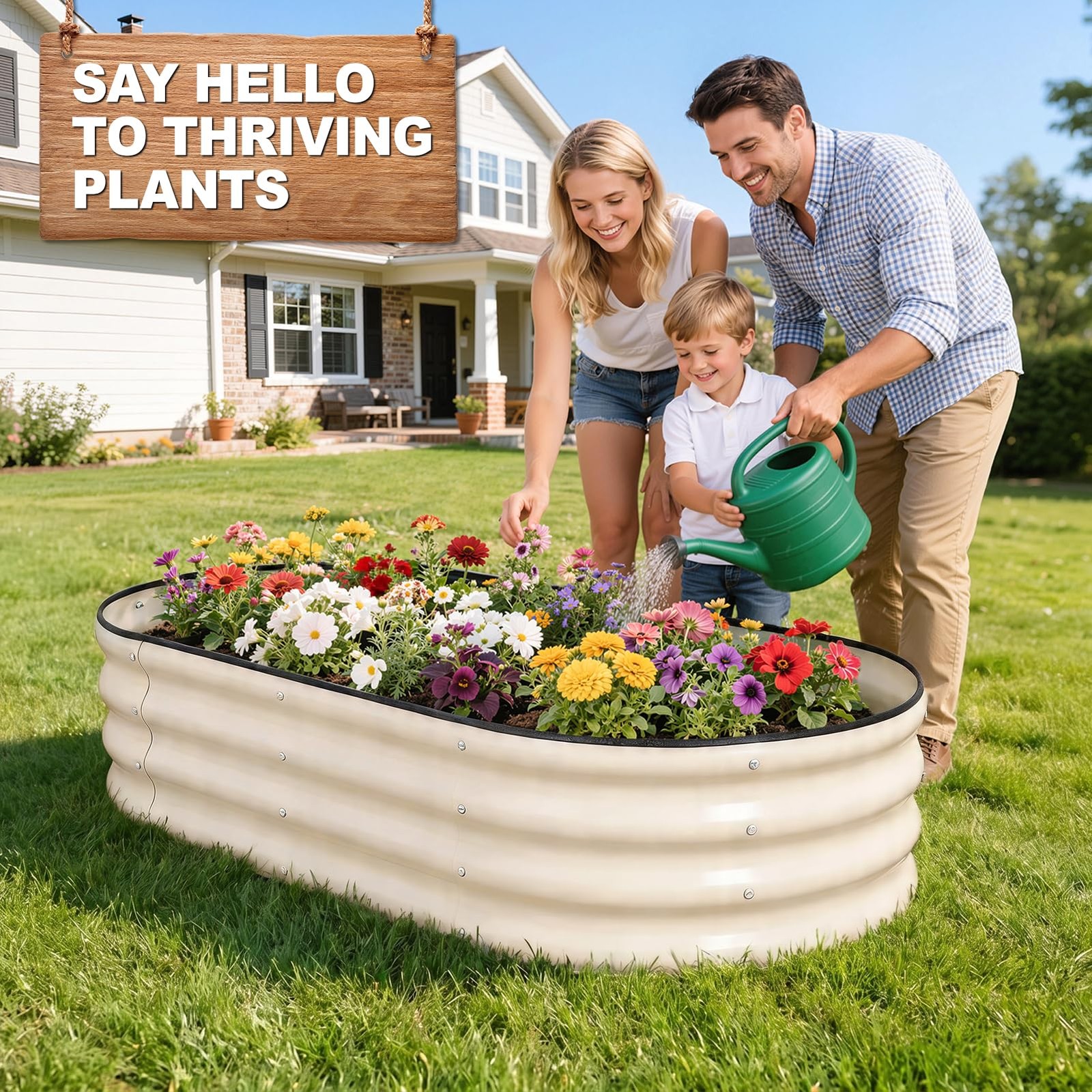 Raised Garden Bed Kit 4x2x1ft – Metal Planter Boxes for Vegetables & Flowers