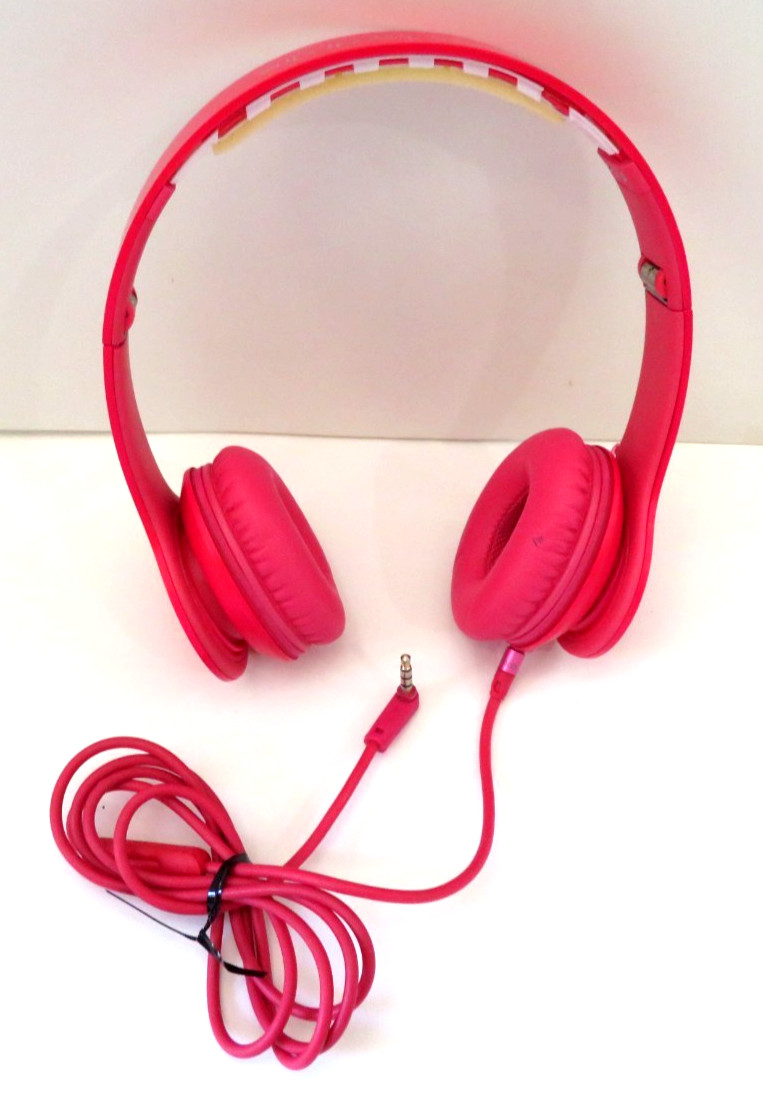 Beats by Dr. Dre Solo HD On-Ear Headphones Wired Pink Missing Head Cushion Used