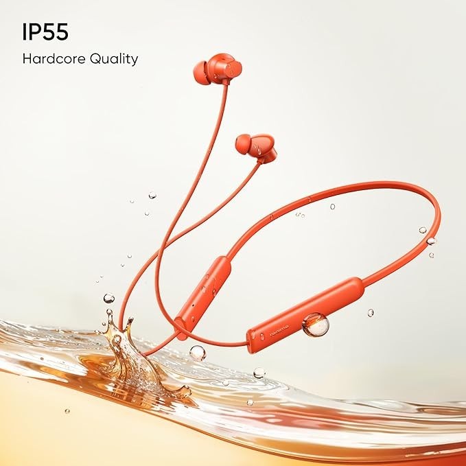 realme Buds Wireless 5 Lite Bluetooth Neckband Cyber Orange color Earphones..