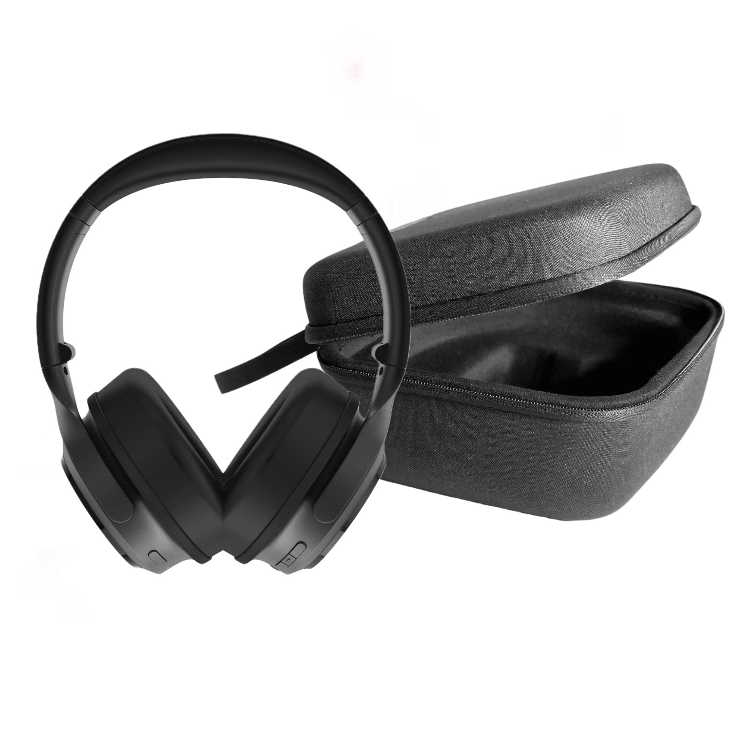 WYZE Noise Cancelling Headphones and Hard Case for Travel, Wireless Black