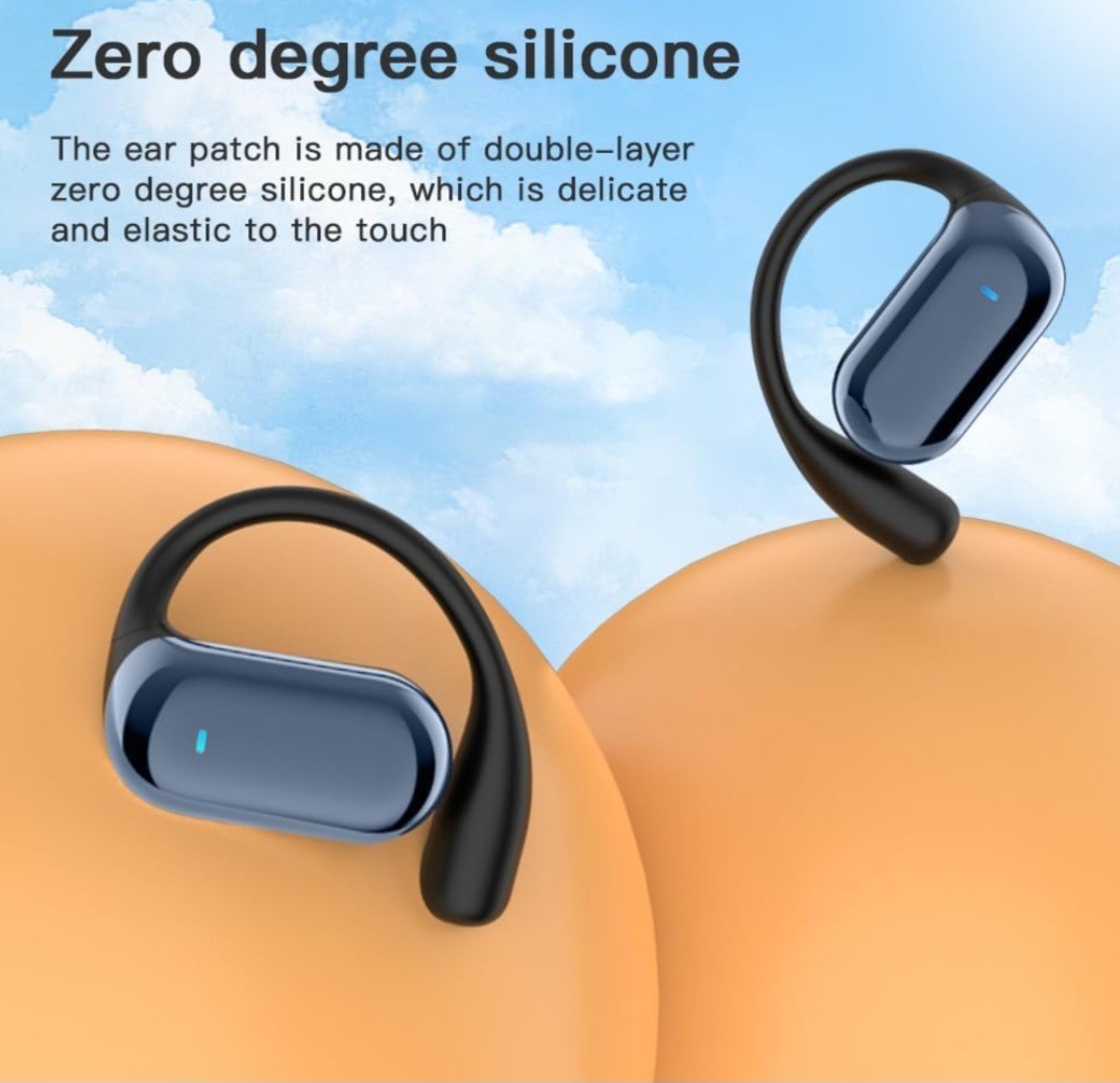 LCD Open-Ear Comfort YYK-Q16 Pro True Wireless Earbuds, Black
